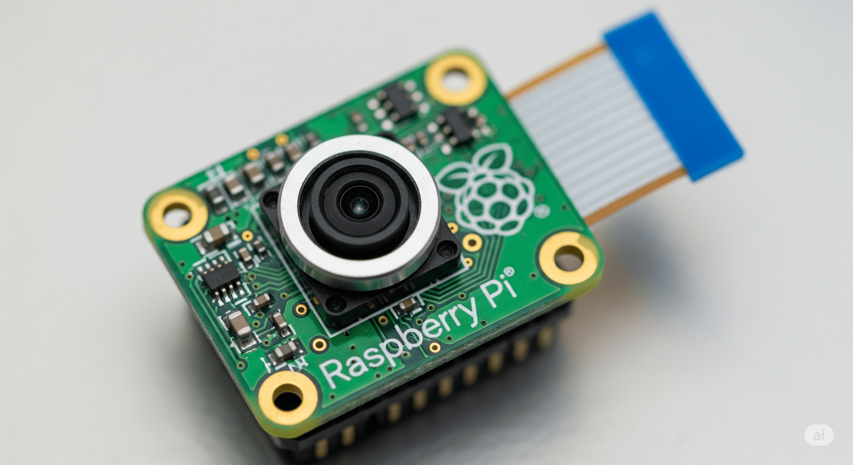 Raspberry Pi with camera module attached connected to a network