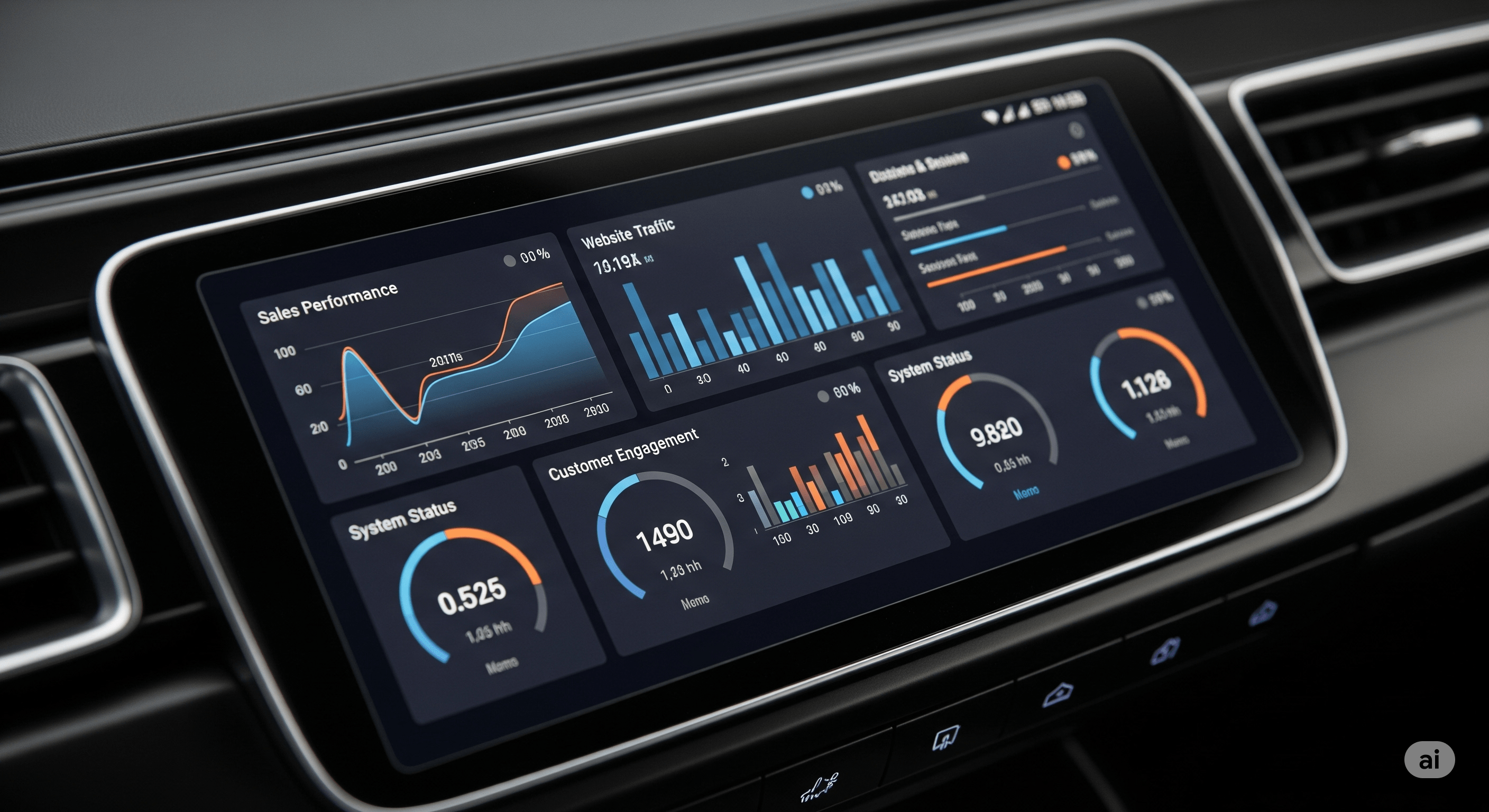 A dashboard embedded in another website